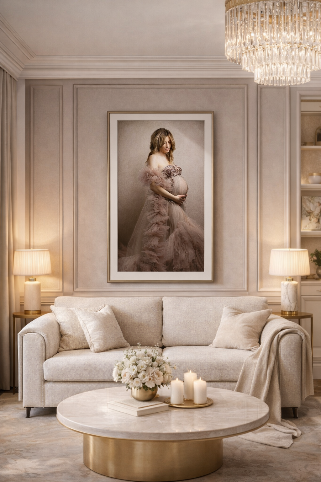 Luxuriöses Interior mit Fine Art Wandportrait